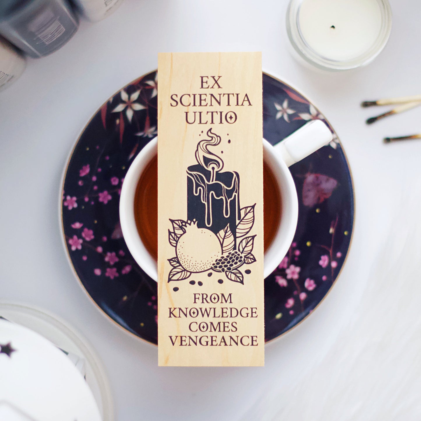 Dark Academia Wooden Bookmark