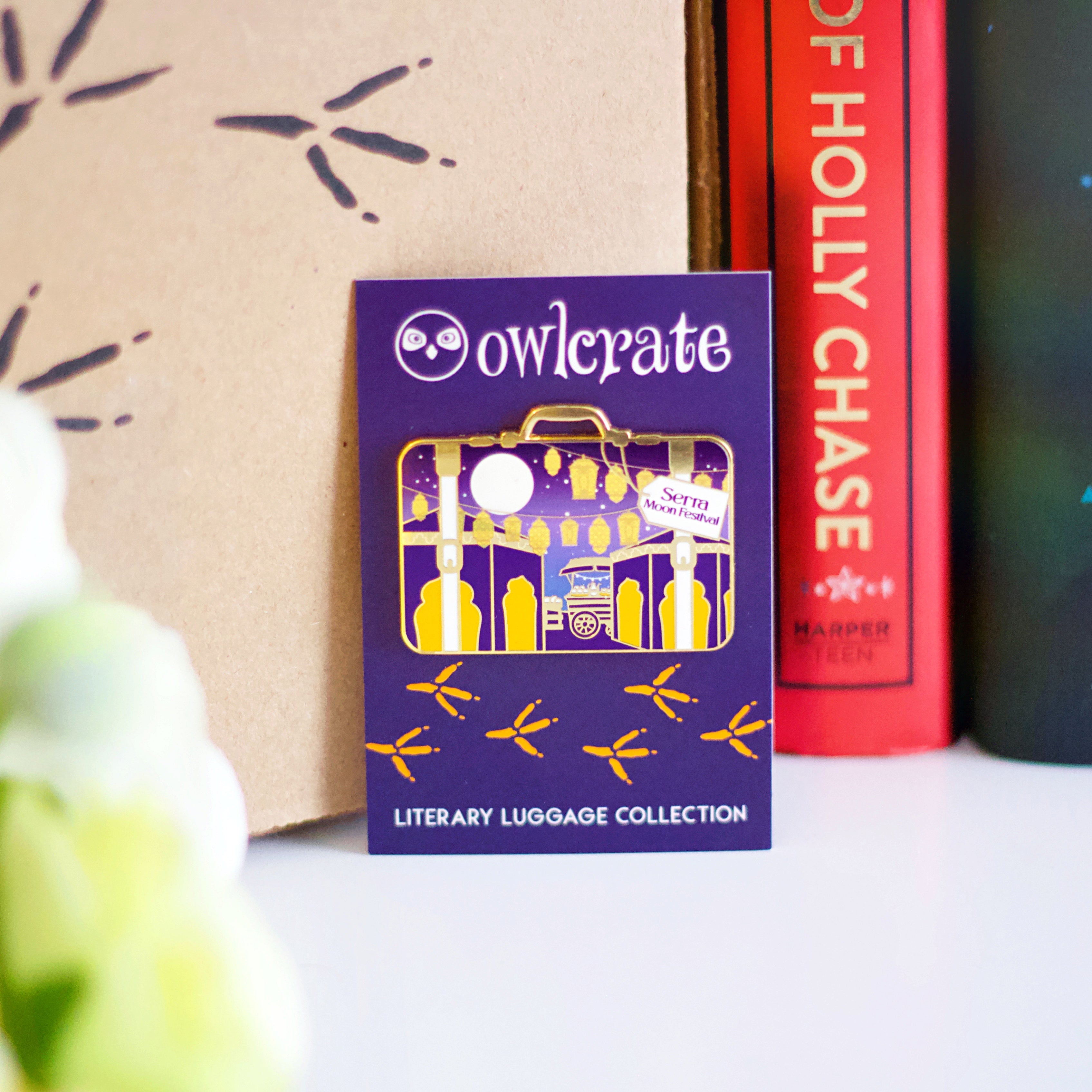 Owlcrate Literary high quality Luggage Pin and Banner Lot