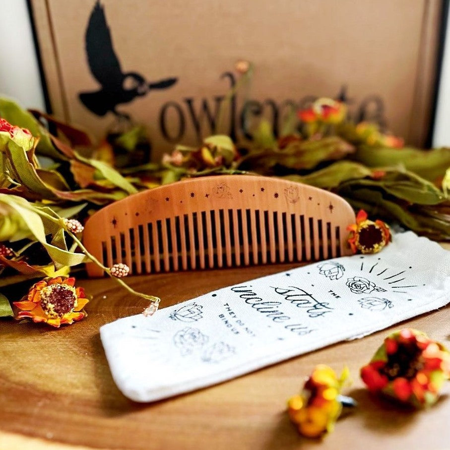 Floral Wooden Comb